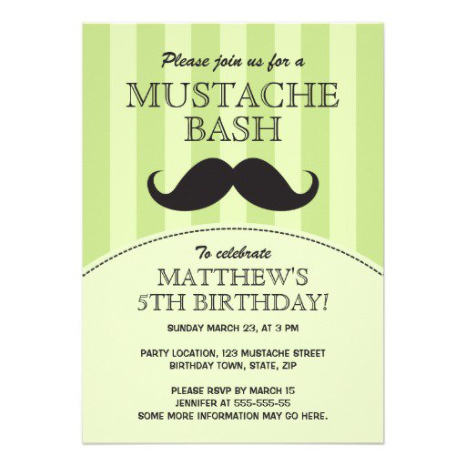 Birthday Invitations With Mustaces