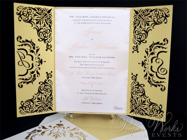 Black And Gold Wedding Invitations