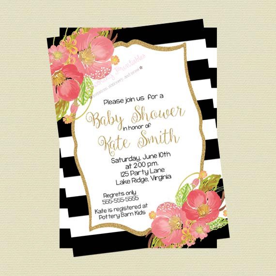 Black And White Party Invitations Printable