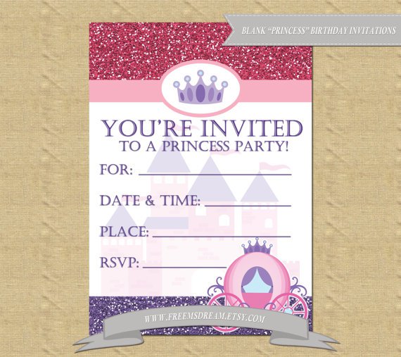 Blank Princess Invitations