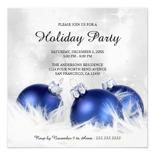 Blue And Silver Christmas Invitation Templates - Invitation Design Blog