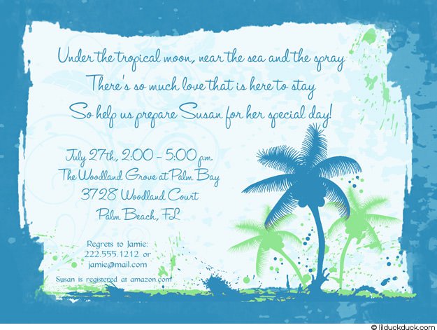 Blue Girl Party Invitations