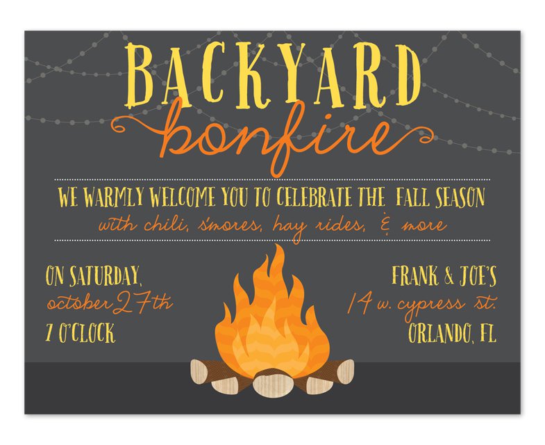 Bonfire Party Invitation Wording