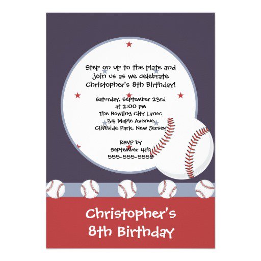 Boy 1st Birthday Baseball Invitations