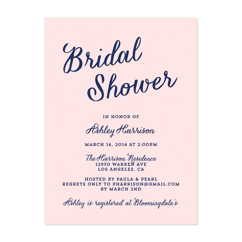 Bridal Shower Invitation Wording Sample