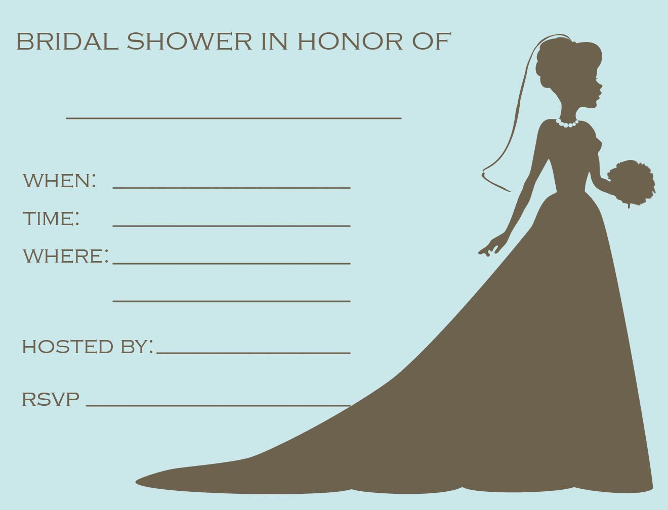 Bridal Shower Invitations Blank Templates