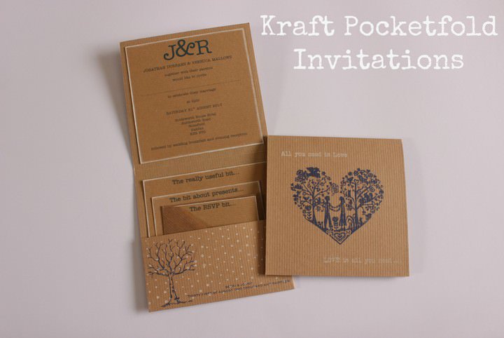 Brown Paper Wedding Invitations Uk