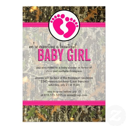 Camo Baby Shower Invitations For Girls