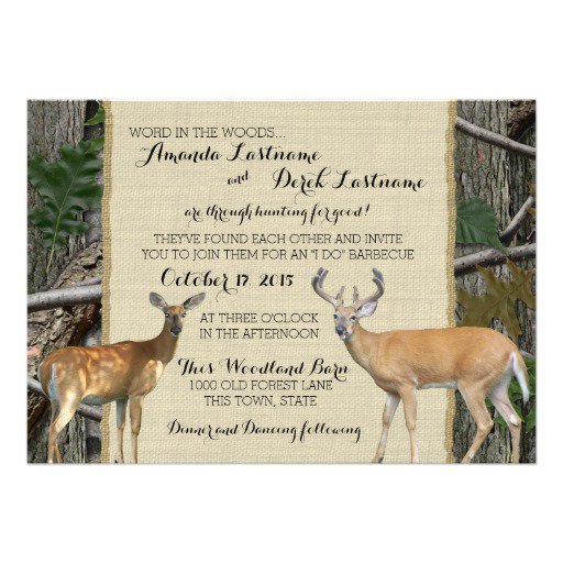 Camo Deer Wedding Invitations