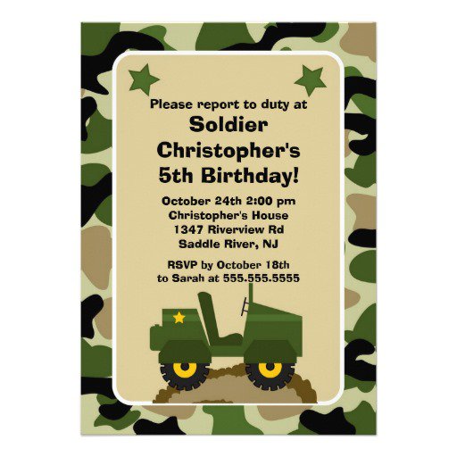 Camouflage Party Invitations- Free