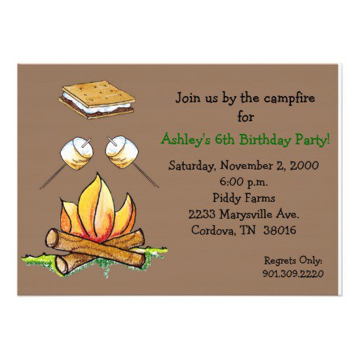Campfire Birthday Invitation Templates