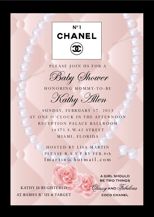 Chanel Baby Shower Invitations