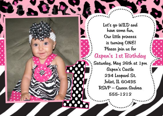 Cheetah Print Birthday Party Invitations