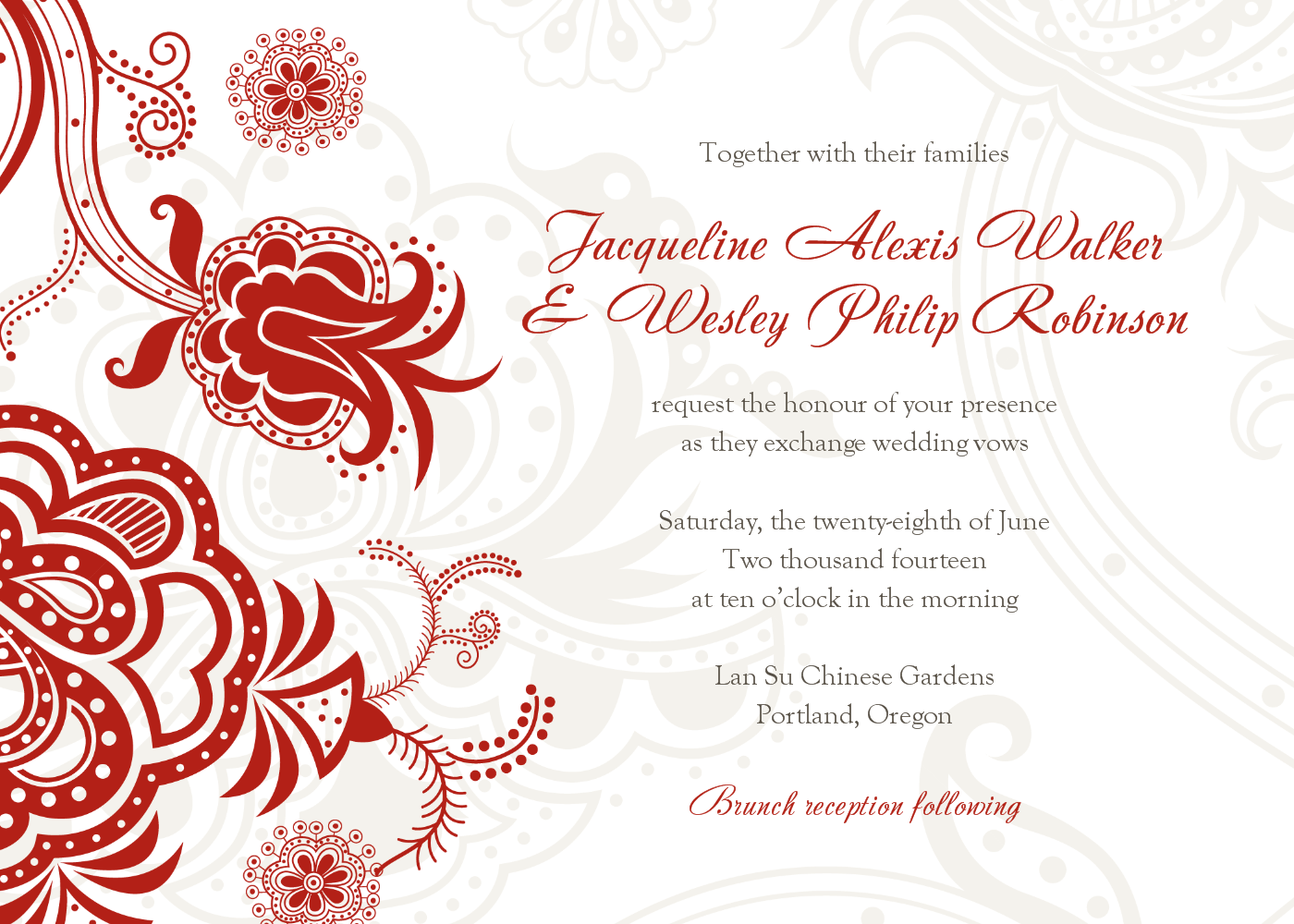 Chinese Wedding Invitation Card Template Download
