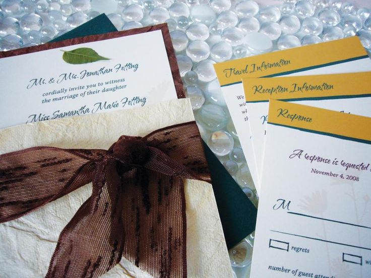 Chocolate Brown And Gold Wedding Invitations