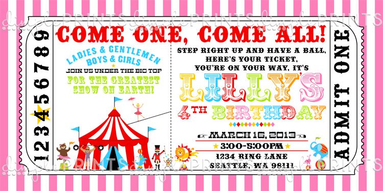 Circus Party Invitation Ideas