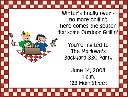 Cookout Invitations Wording