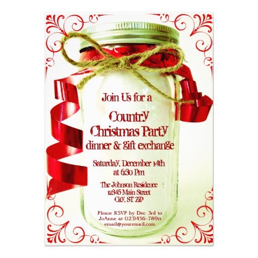 Country Holiday Party Invitations