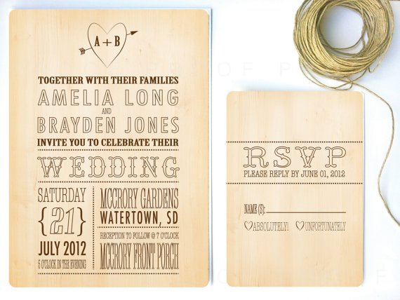 Country Themed Wedding Invitation Templates