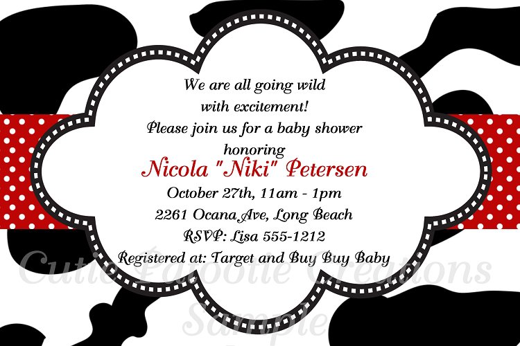 Cow Baby Shower Invitations