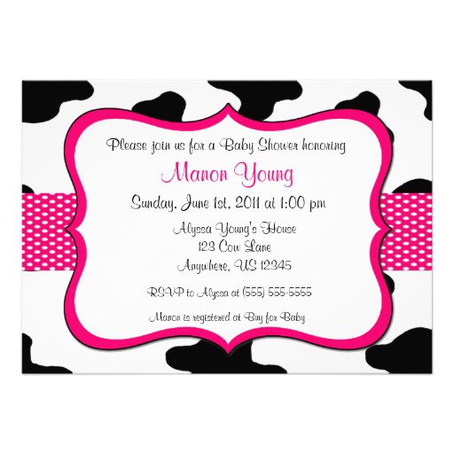 Cow Print Baby Shower Invitations