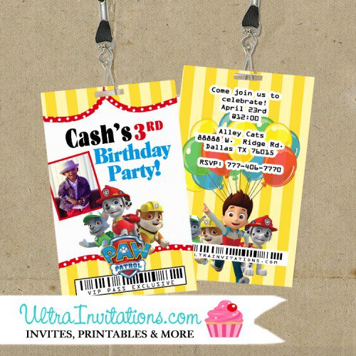 Credit Card Birthday Party Invitations