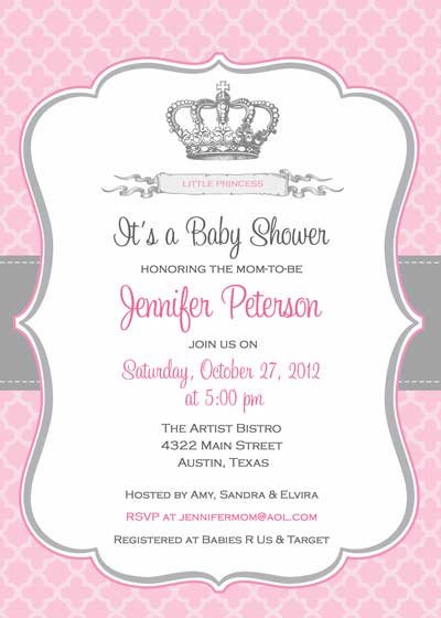 Crown Invitations Baby Shower