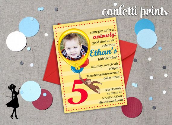 Curious George Party Invitation