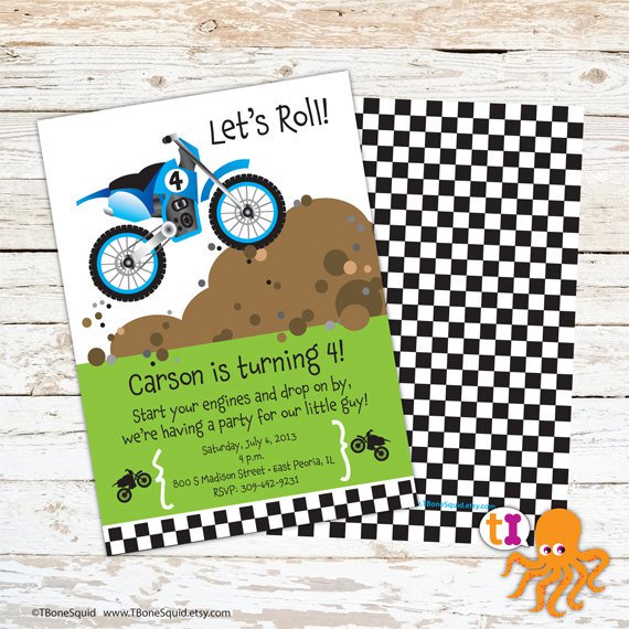 Custom Dirt Bike Invitations