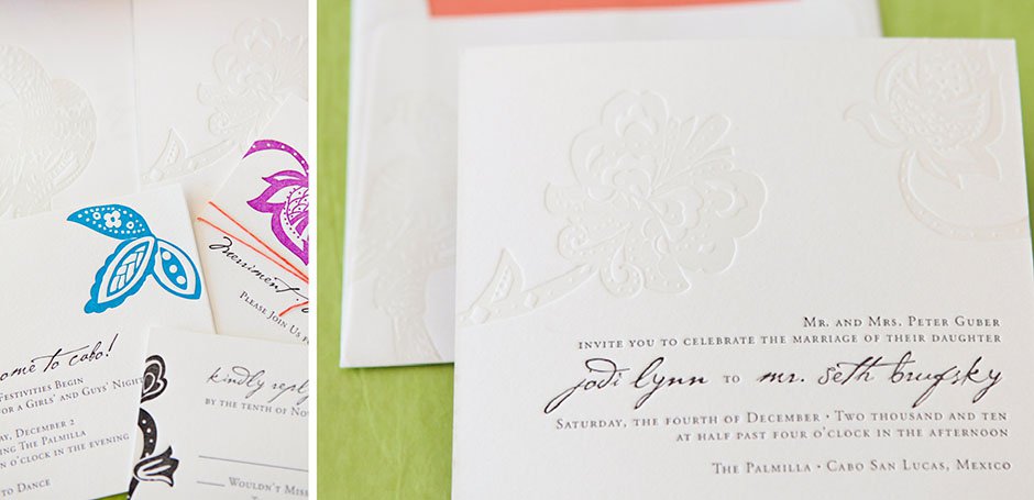 Custom Made Letterpress Wedding Invitations