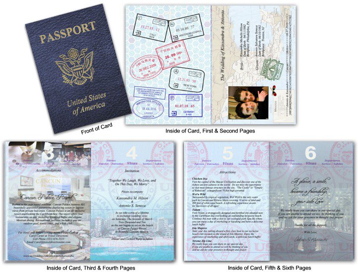 Destination Wedding Invitations Passport