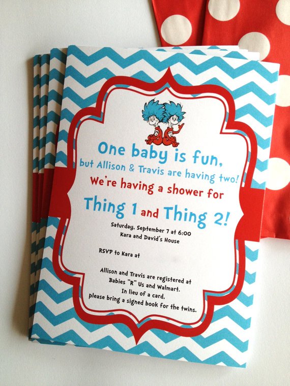 Diaper Party Invitations For Twins