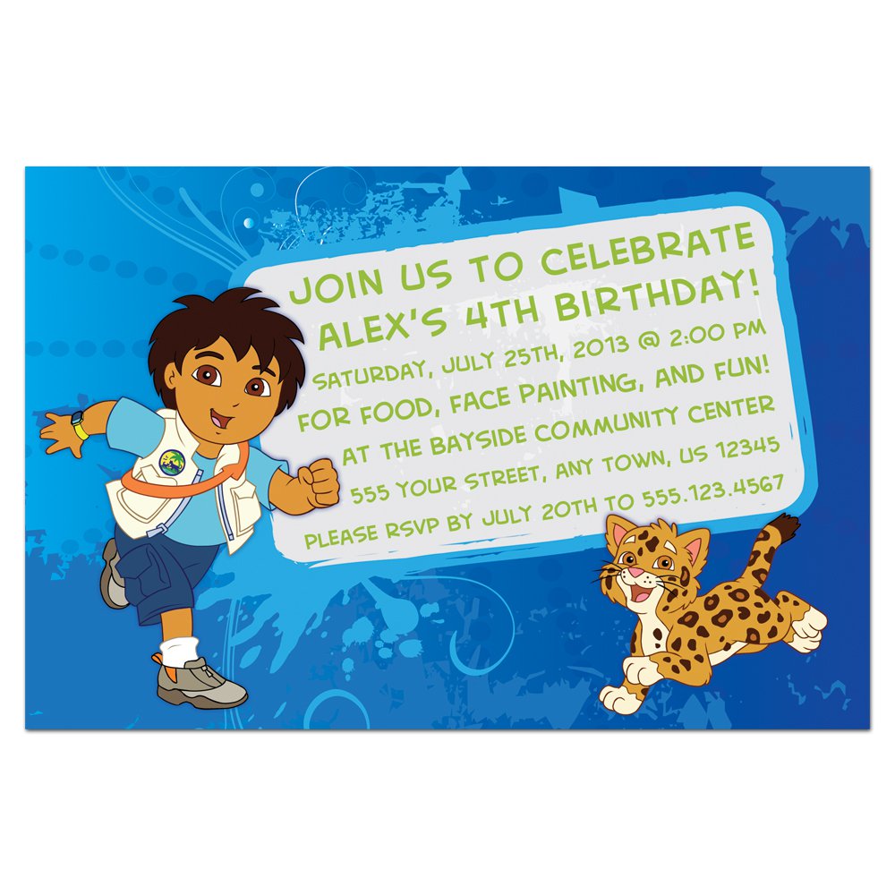 Diego Birthday Party Invitations