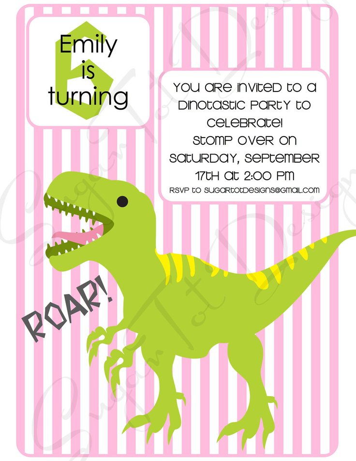 Dinosaur 3rd Birthday Invitation Wording