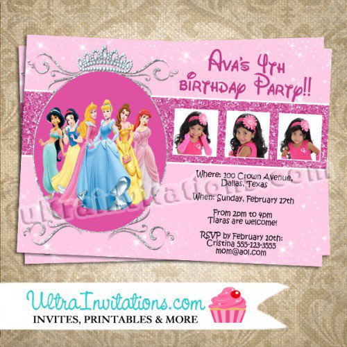 Disney Princess Personalized Birthday Invitation - Invitation Design Blog