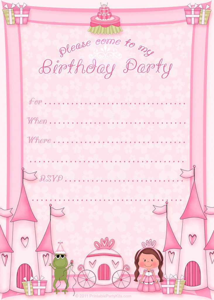 Disney Princess Party Invitations Printable Free