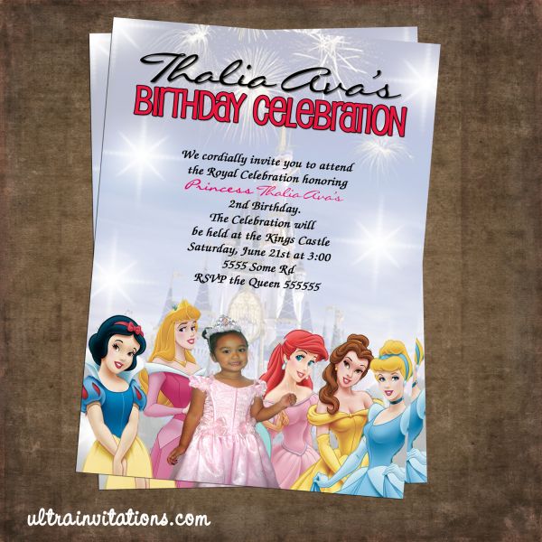 Disney Princess Party Invitations Templates
