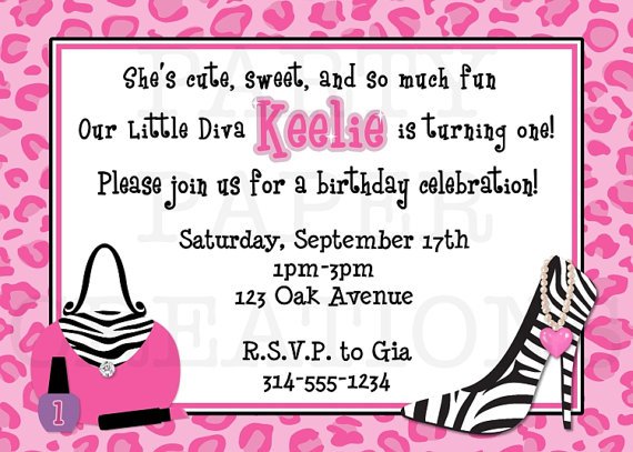 Diva Girl Birthday Invitations