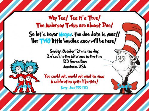 Dr  Seuss Printable Birthday Invitations