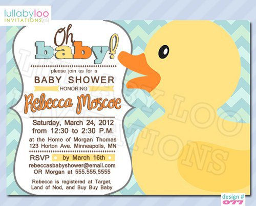 Duck Shower Invitations