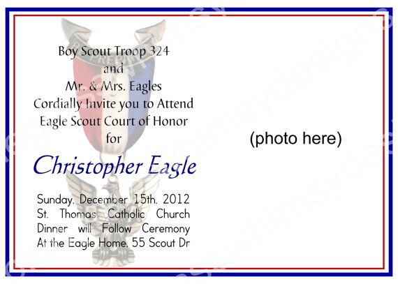 Eagle Scout Invitation Cards