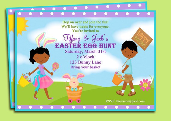 Easter Church Egg Hunt Printable Invitations