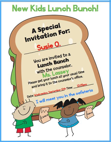 Elementary Lunch Bunch Invitation