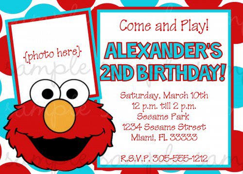 Elmo Birthday Invitation Cards