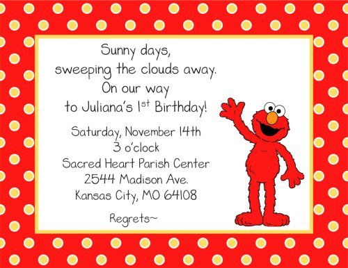 Elmo Birthday Invitations Templates