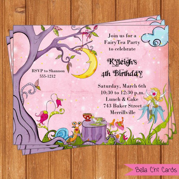 Fairy Tea Party Invitations Printable