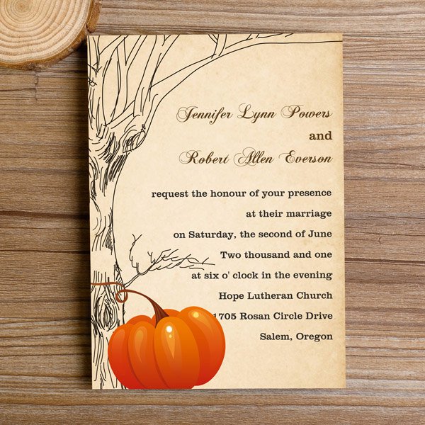 Fall Pumpkin Wedding Invitations