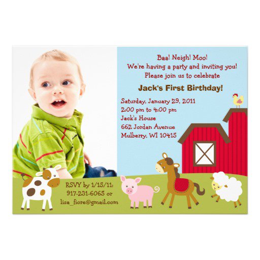 Farm Animal Birthday Invitations Australia