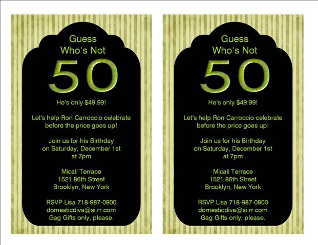 Female 50th Birthday Invitations