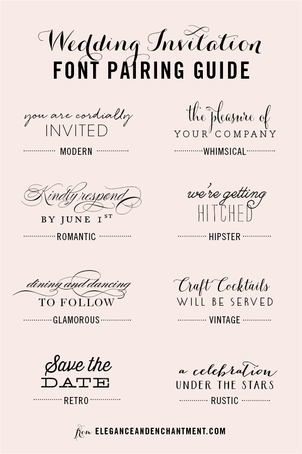 Font Styles For Wedding Invitations